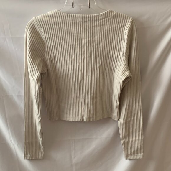 NIKE SPORTSWWEAR Chill Ribbed Full Zip Cardigan in Tan Sz MEDIUM - Picture 4 of 5